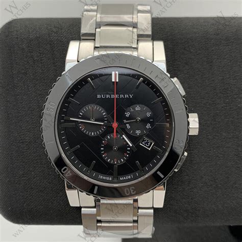 burberry bu9380 black dial chronograph stainless steel men's watch